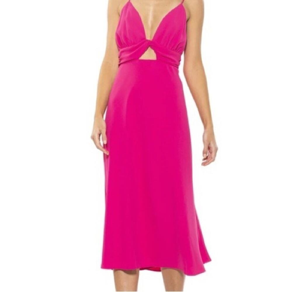 Alexia Admor Camila hot pink cut out midi dress